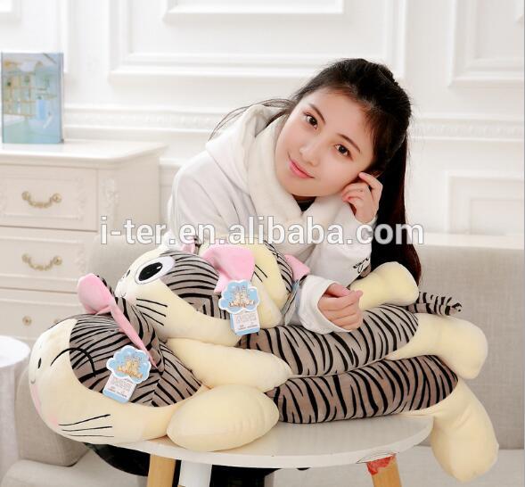 Embroidery name plush cat soft baby pillow body soft toy