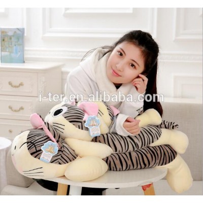 Embroidery name plush cat soft baby pillow body soft toy